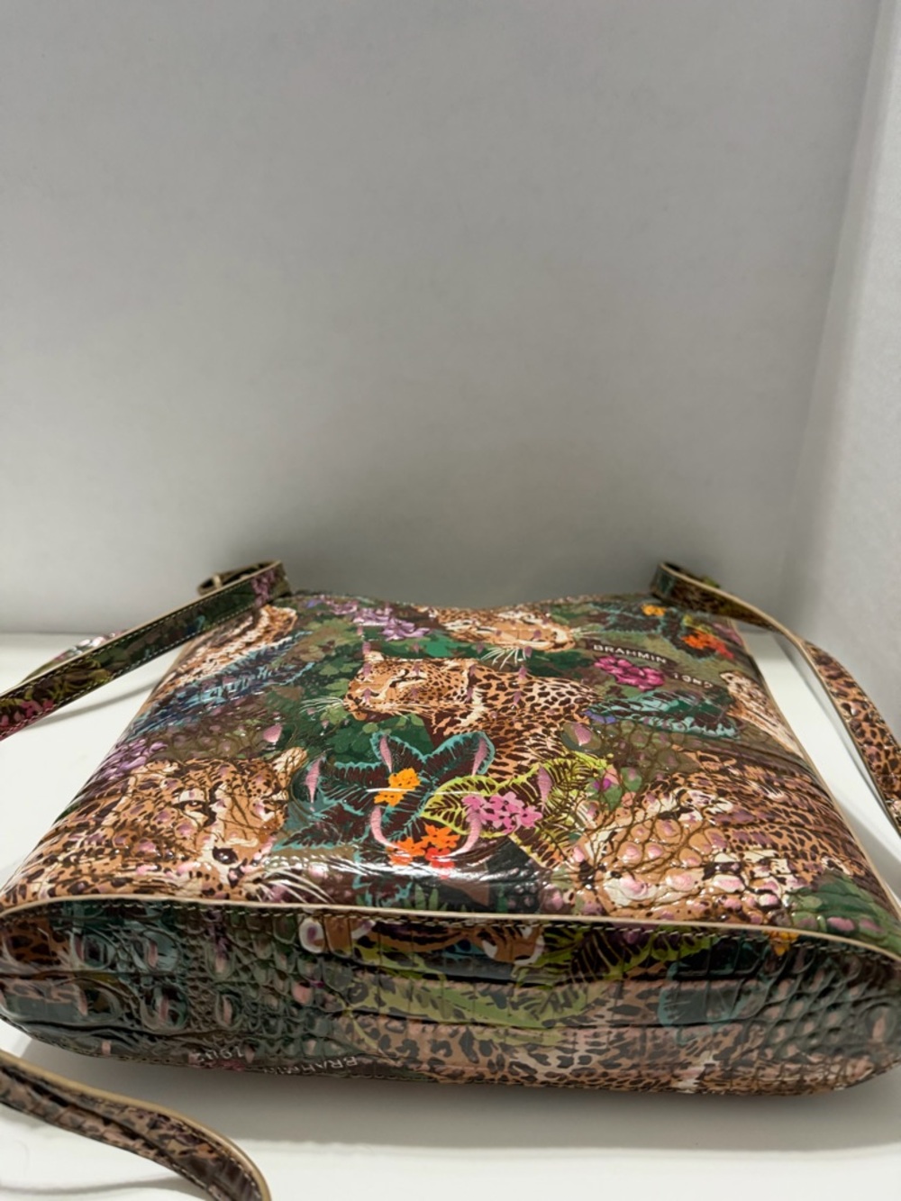 Brahmin Brown Multicolor Floral Leopard Bag - Picture 9 of 13